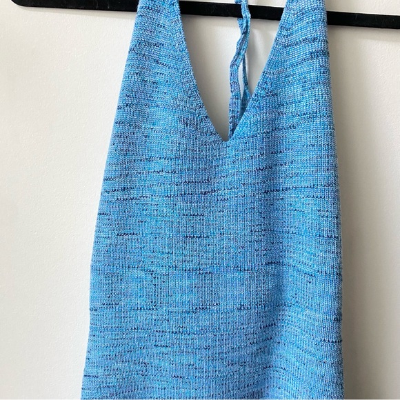 NWT Verge Girl Marbled Knit Blue Halter Mini Dress - Picture 4 of 6